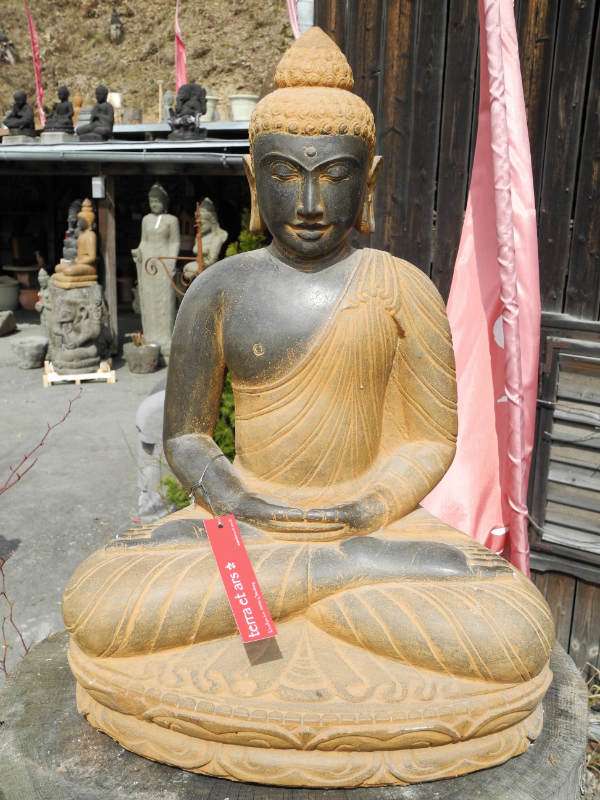 Buddha Fluss Stein patiniert