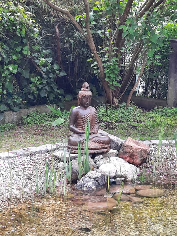 Buddhafigur am Teich