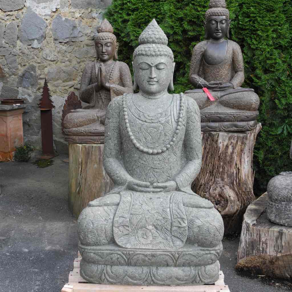 SALE Grosser Buddha grüner Lavastein 135cm