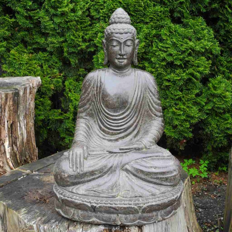 Buddha Statue Erdberührung Fluss Stein 75 cm