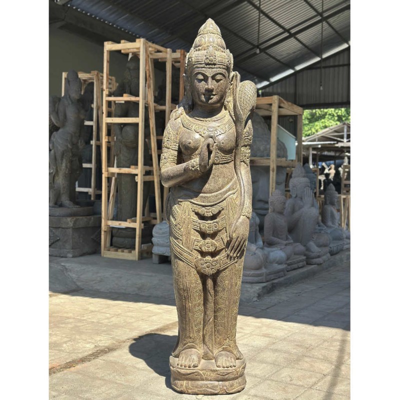 Exklusive Dewi Sri Lakshmi Statue Fluss Stein 150 cm