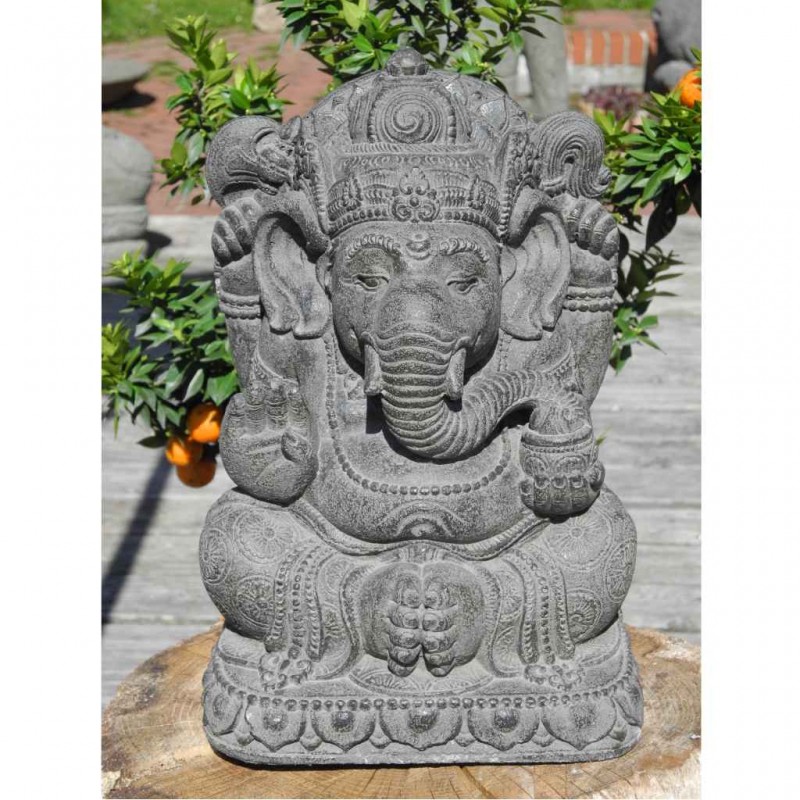 Ganesha Statue Steinguss grau 33 cm