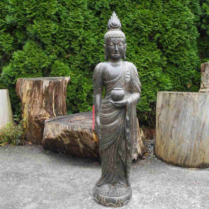 Eleganter Medizin Buddha mit Toga Fluss Stein 120 cm