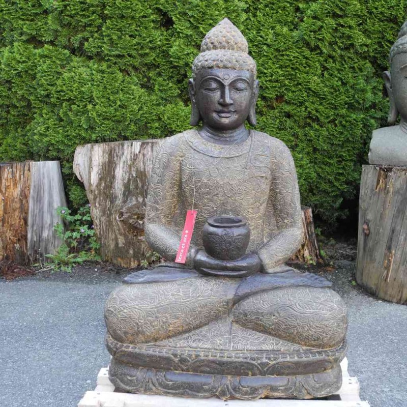 Grosse Medizin Buddha Figur Fluss Stein 100 cm