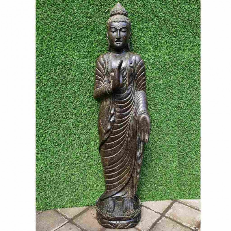 Eleganter Gandhara Buddha Fluss Stein 130 cm