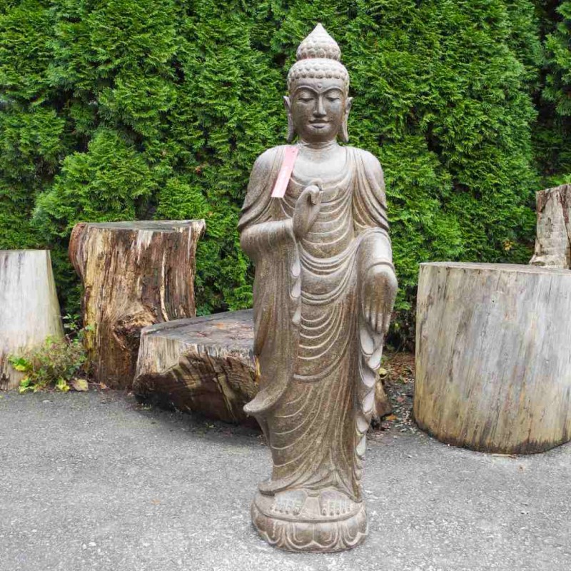 Edler stehender Gandhara Buddha Fluss Stein 133 cm