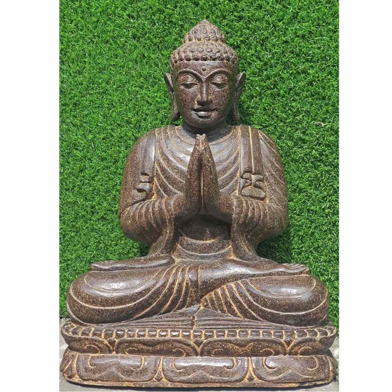 Kleiner Namaste Buddha Fluss Stein 54 cm