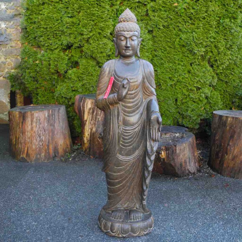 Gandhara Buddha mit Toga Fluss Stein 152 cm