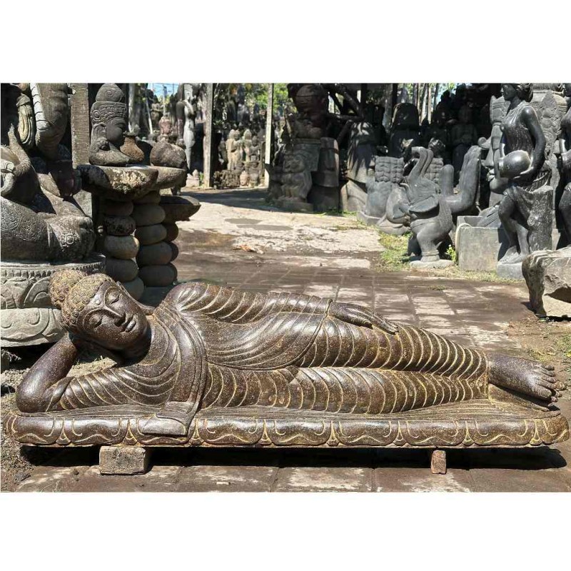 Liegender Buddha Fluss Stein 126 cm