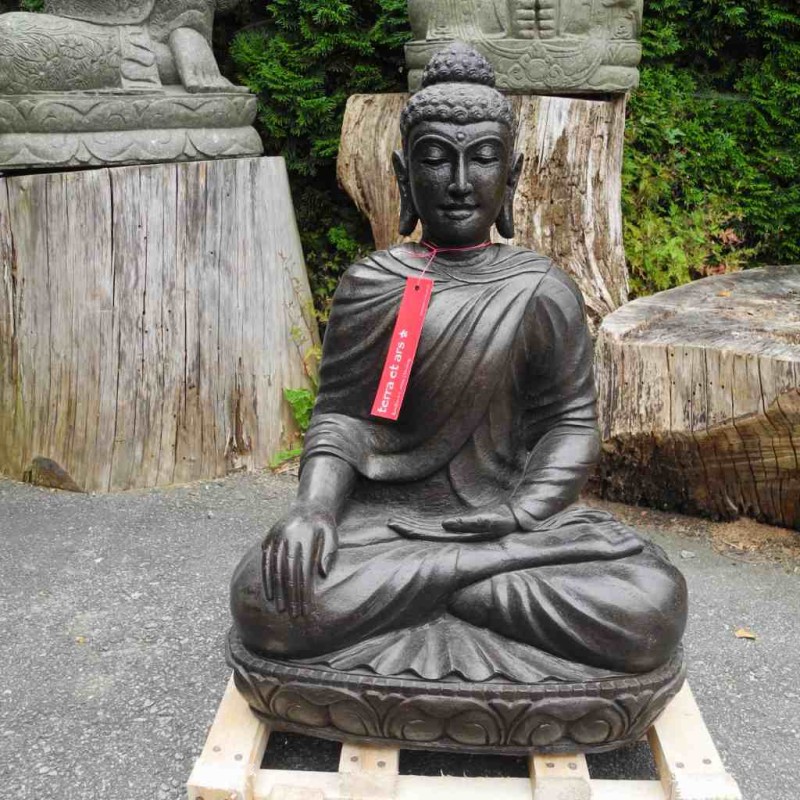 Buddha Statue Indisch Fluss Stein 70 cm