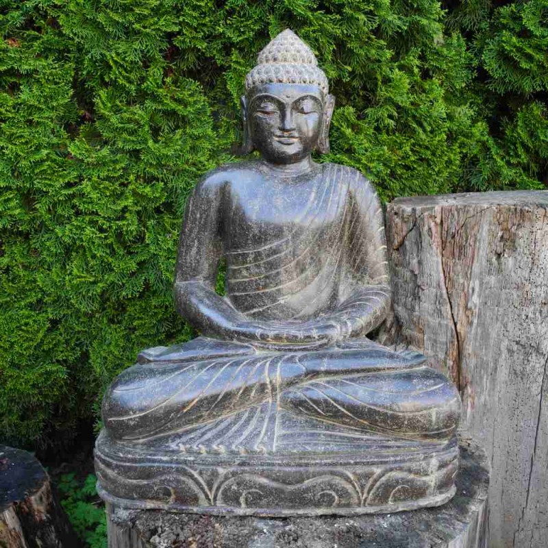 Borobudur Buddha Fluss Stein 66 cm