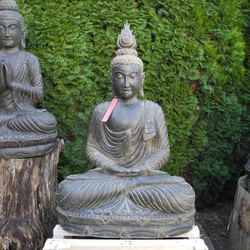 Exklusive Buddha Figur Meditation Fluss Stein 103 cm