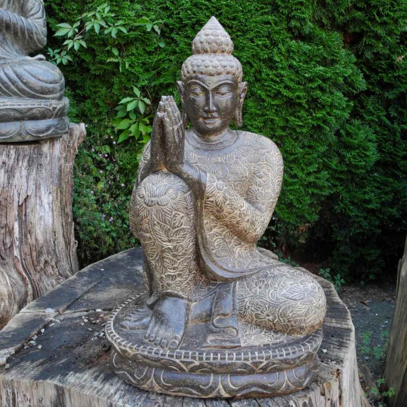 Buddha relax rechts geneigt Fluss Stein 70 cm