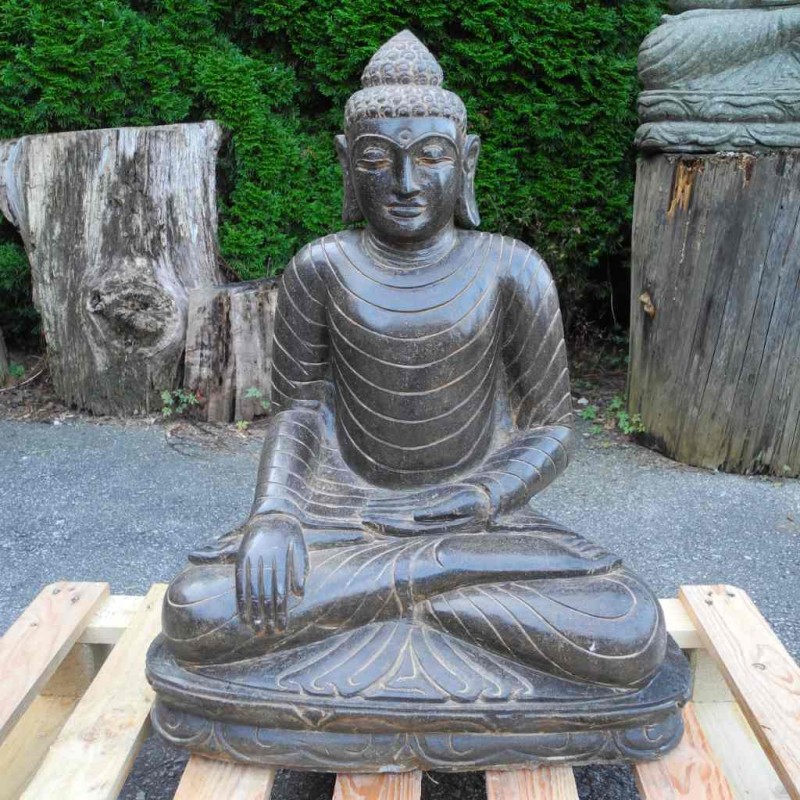 Buddha Figur Erdberührung Fluss Stein 62 cm