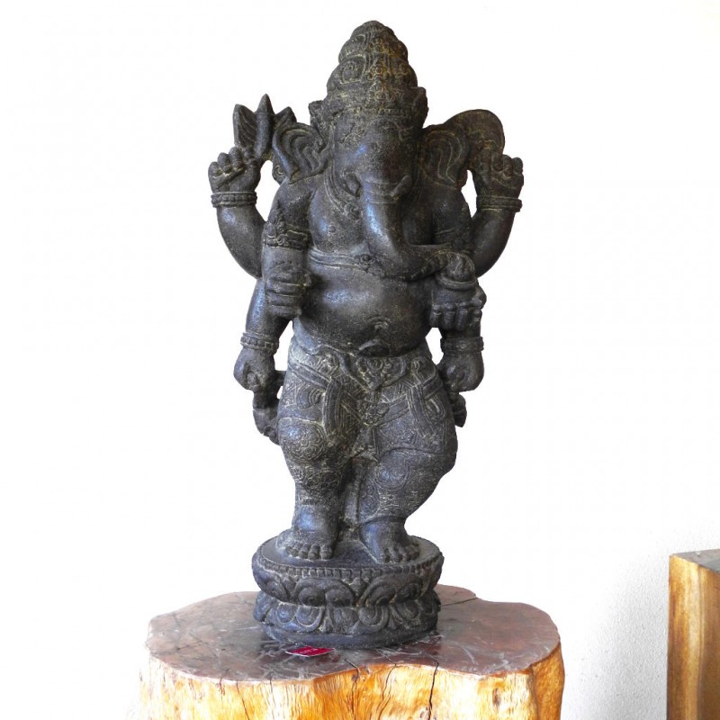 Stehender Ganesha Fluss Stein 68 cm