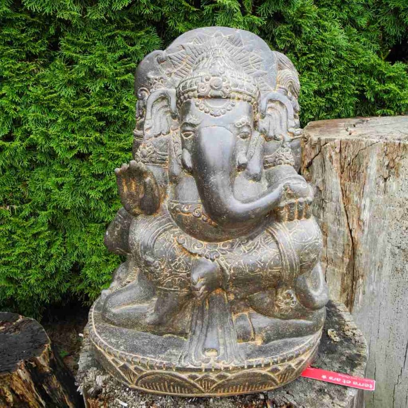 Prächtiger Ganesha auf Nandi Fluss Stein 62 cm
